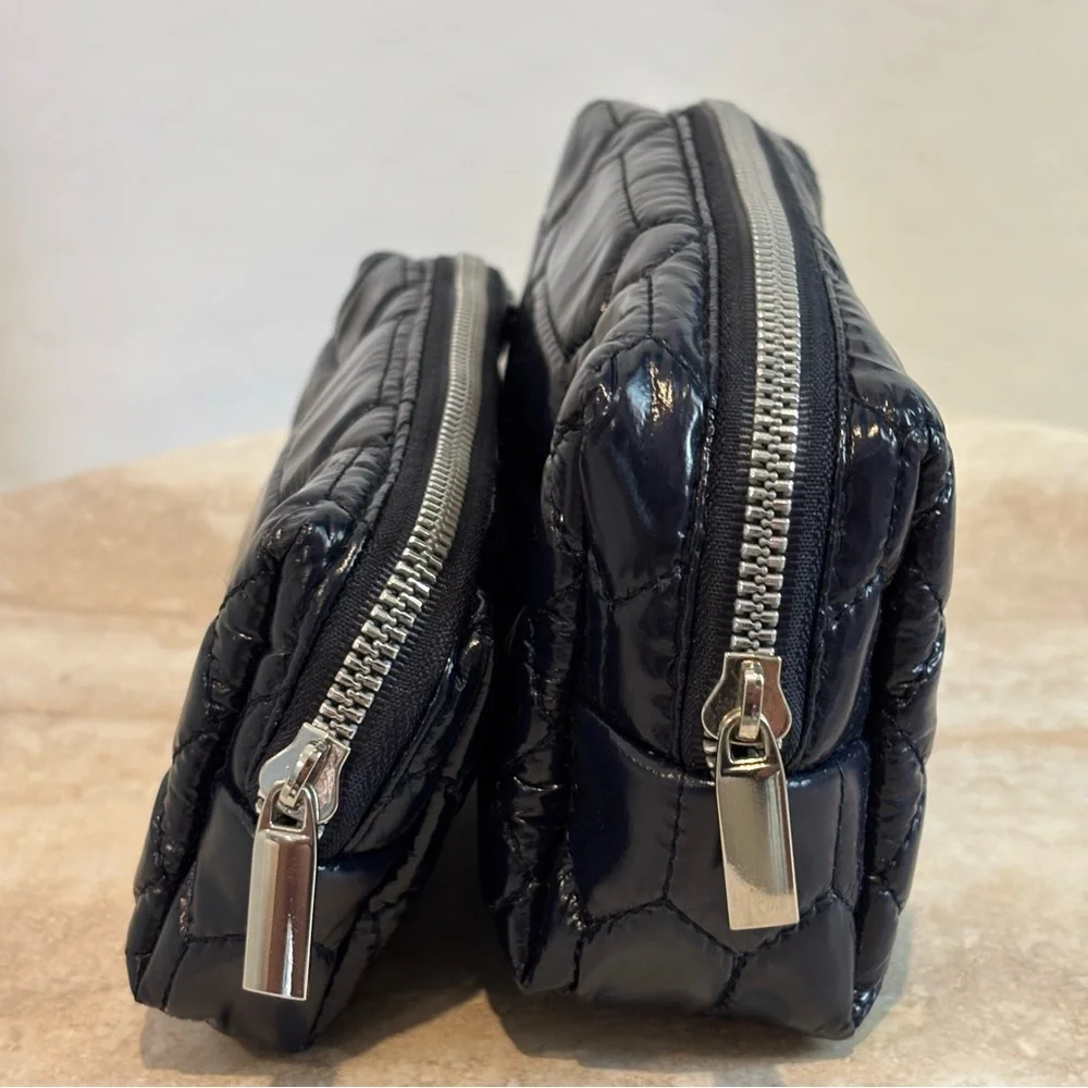 Aimee Kestenberg diamond python quilt nylon makeup toiletry bags
